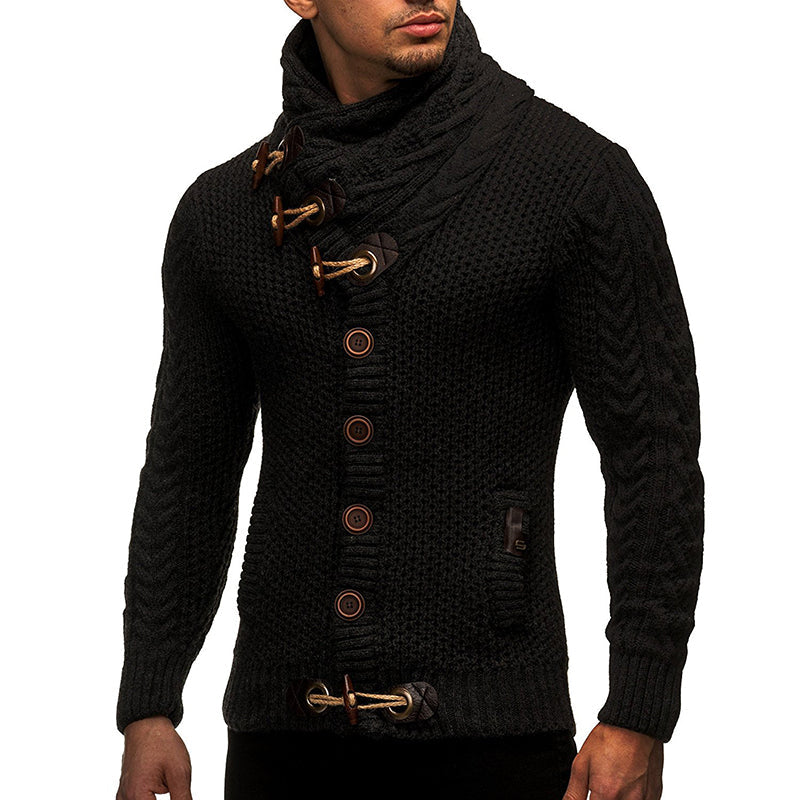 Herrecardigan med rullekrave | En stilfuld og casual herrecardigan