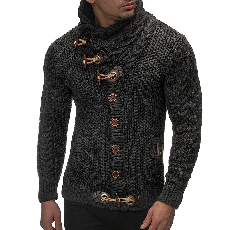 Herrecardigan med rullekrave | En stilfuld og casual herrecardigan
