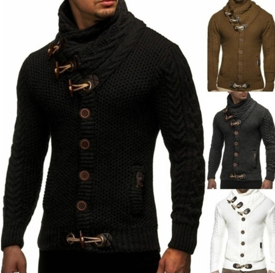 Herrecardigan med rullekrave | En stilfuld og casual herrecardigan