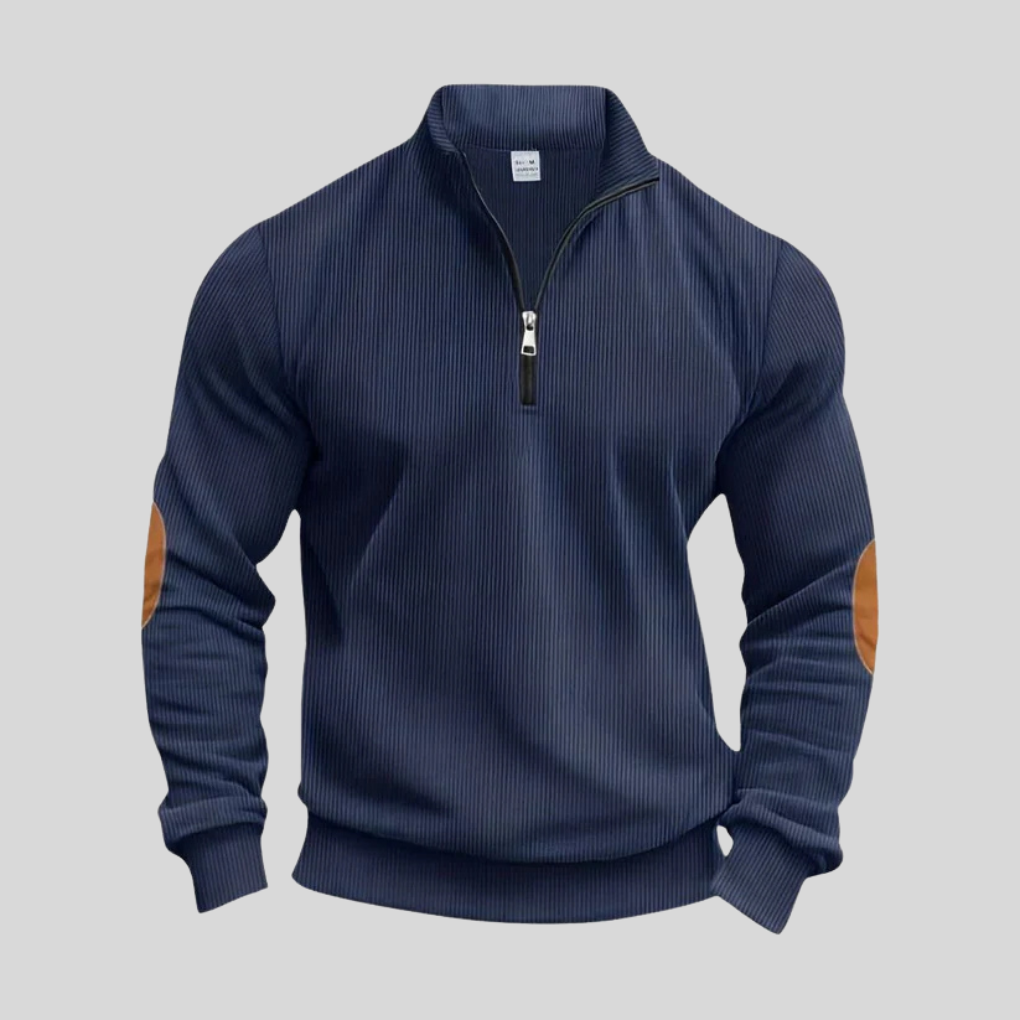 Herrepullover med ribkanter