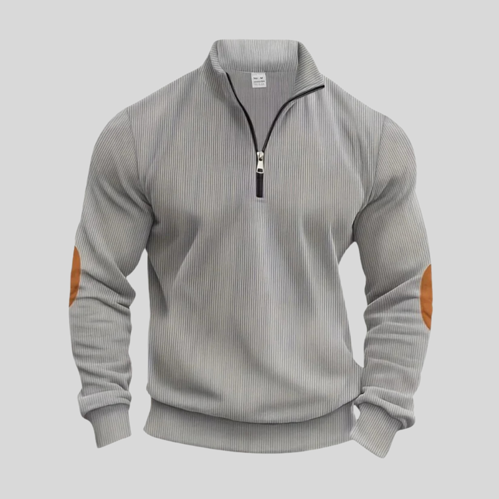Herrepullover med ribkanter