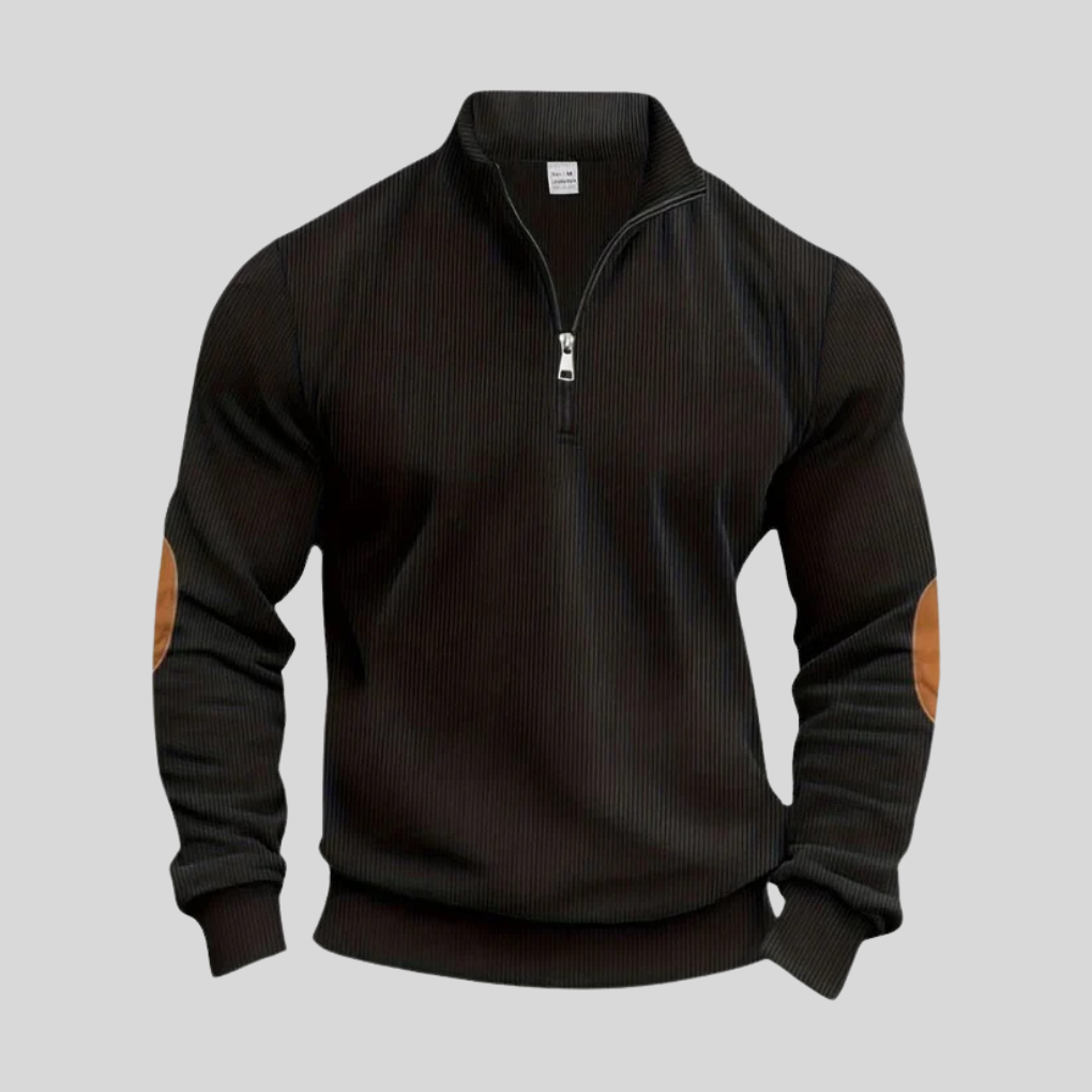 Herrepullover med ribkanter