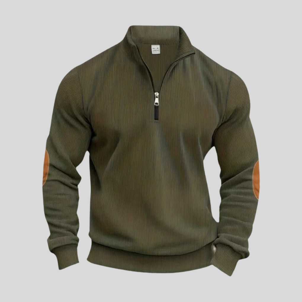 Herrepullover med ribkanter