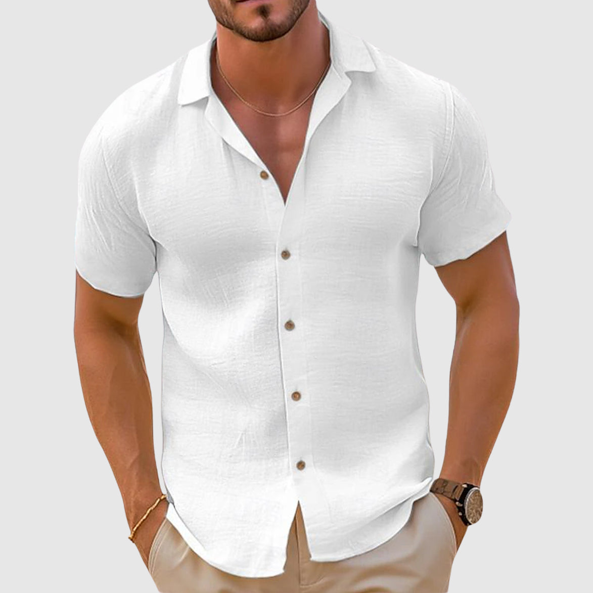 Herreskjorte med camp collar