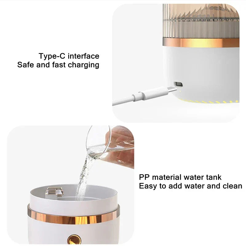 Himalaya-saltkrystallampe og diffuser til æteriske olier, USB-ultralydsluftfugter til hjemmet og kontoret