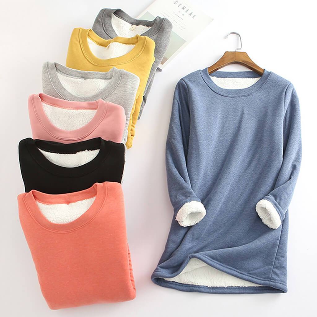 Hyggelig fleeceforet sweatshirt til damer
