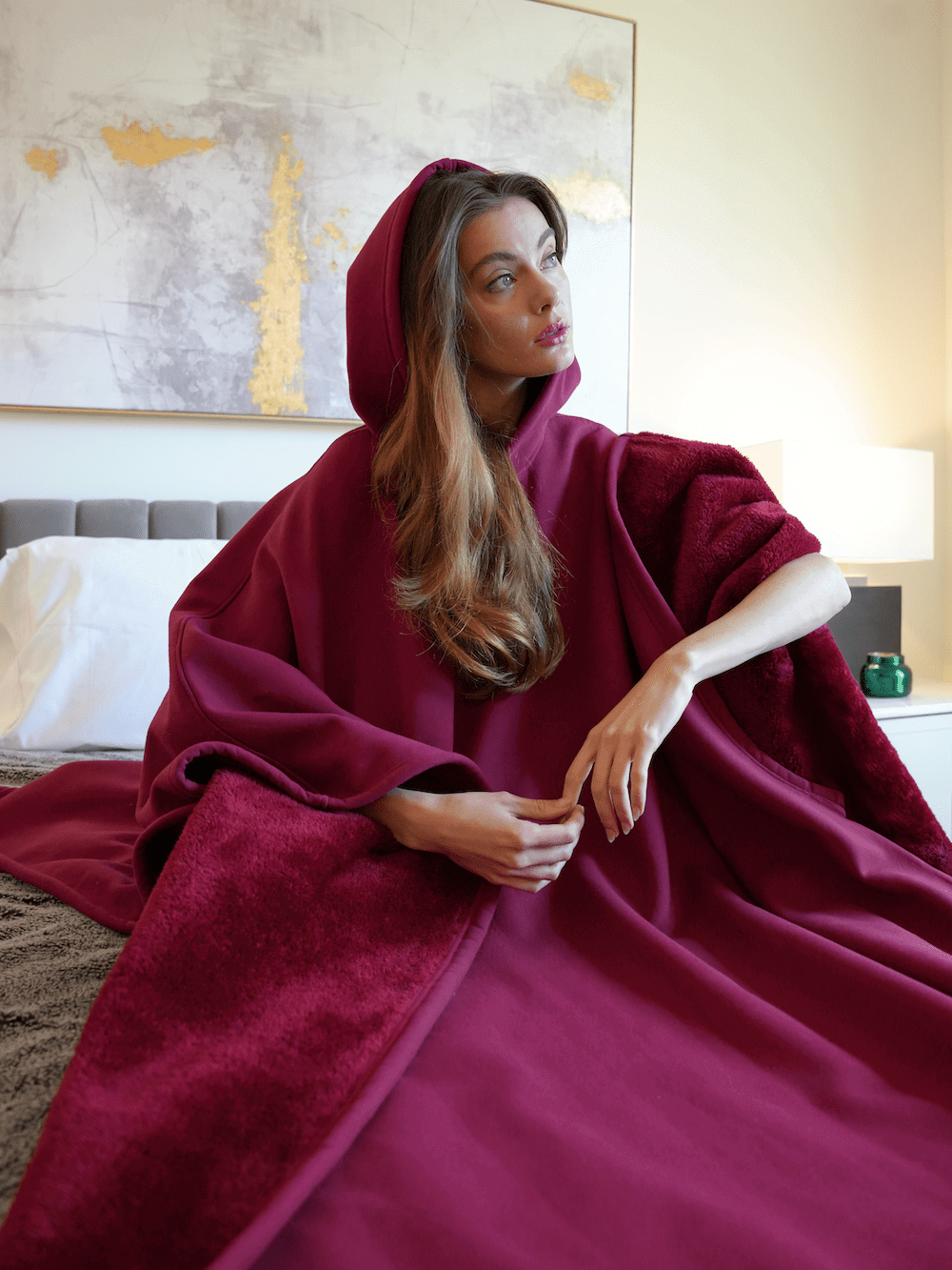 Hyggelig, vægtet hoodie