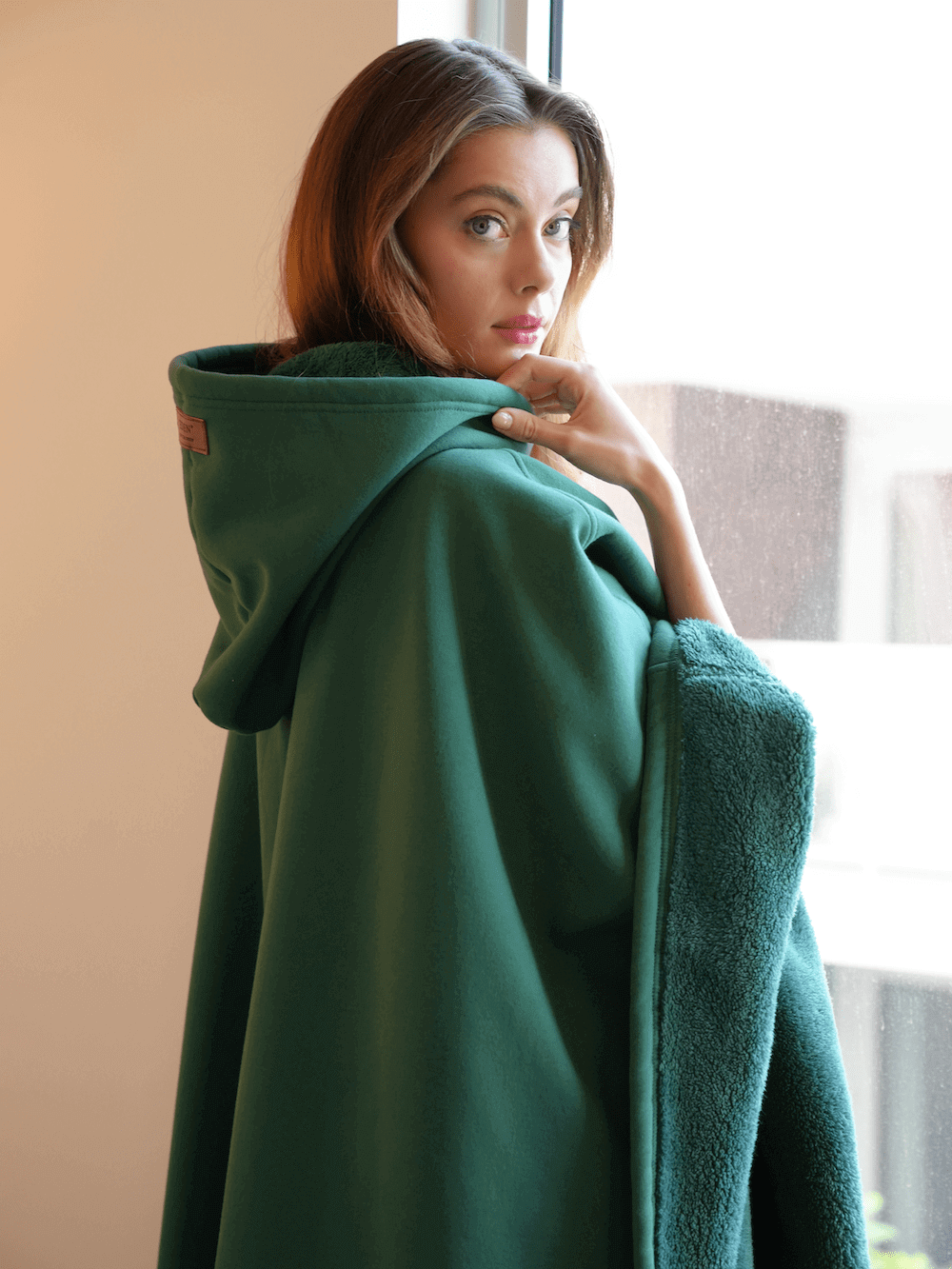 Hyggelig, vægtet hoodie