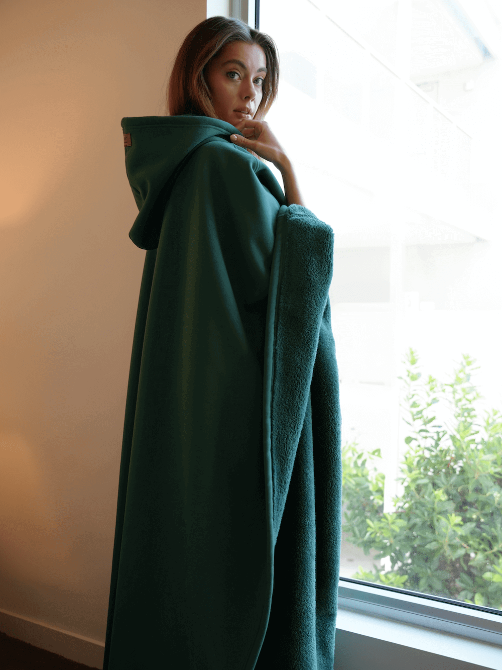Hyggelig, vægtet hoodie