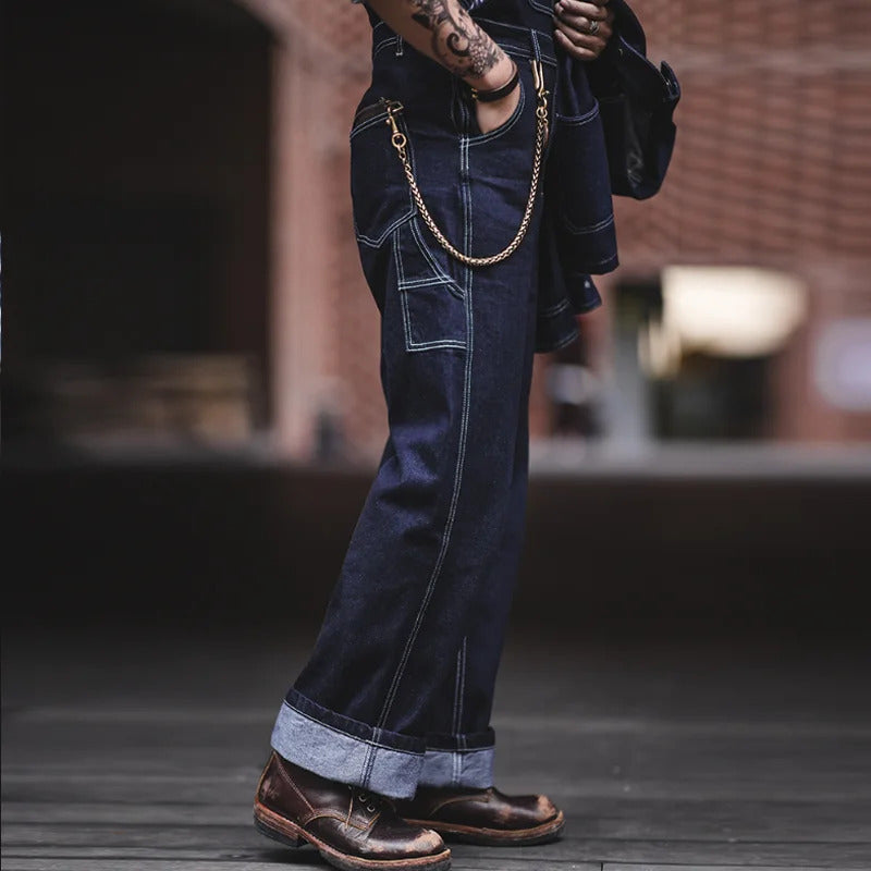 Indigo denim smækbukser | Komfort og holdbarhed til herrer