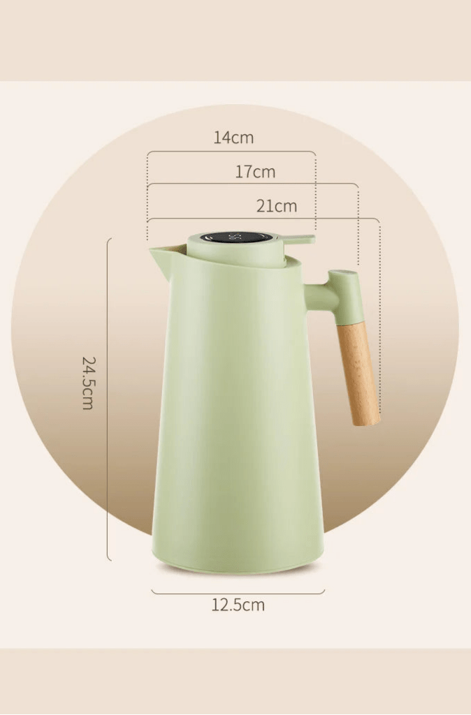 Isoleret termokande i rustfrit stål med termometer – elegant og funktionel 1 L