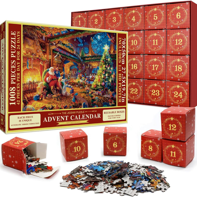 Julepuslespil adventskalender - 24 dages nedtælling