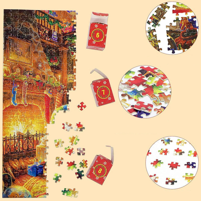 Julepuslespil adventskalender - 24 dages nedtælling