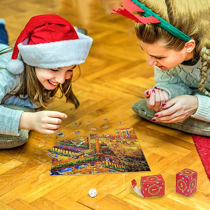 Julepuslespil adventskalender - 24 dages nedtælling