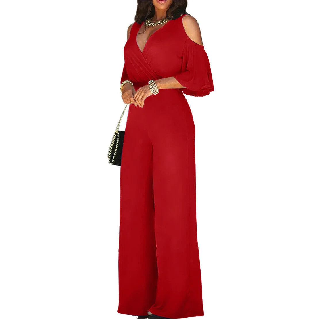 Jumpsuit med vide ben til damer