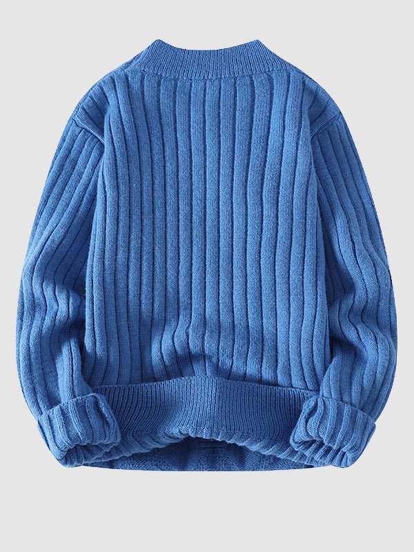 Kabelstrikket herresweater med rund hals