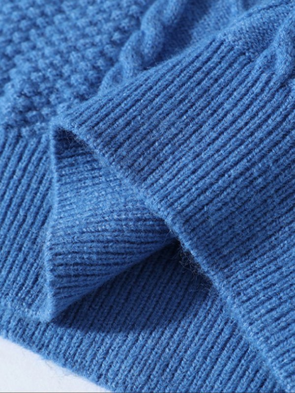 Kabelstrikket herresweater med rund hals
