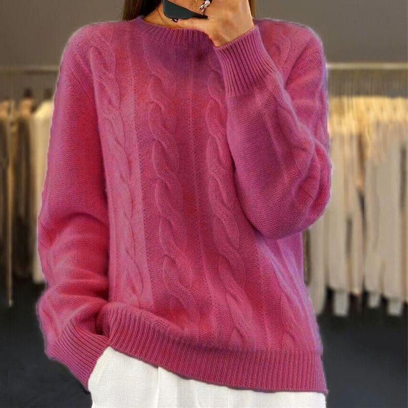 Kabelstrikket sweater - Blød & chic varme - Vinter