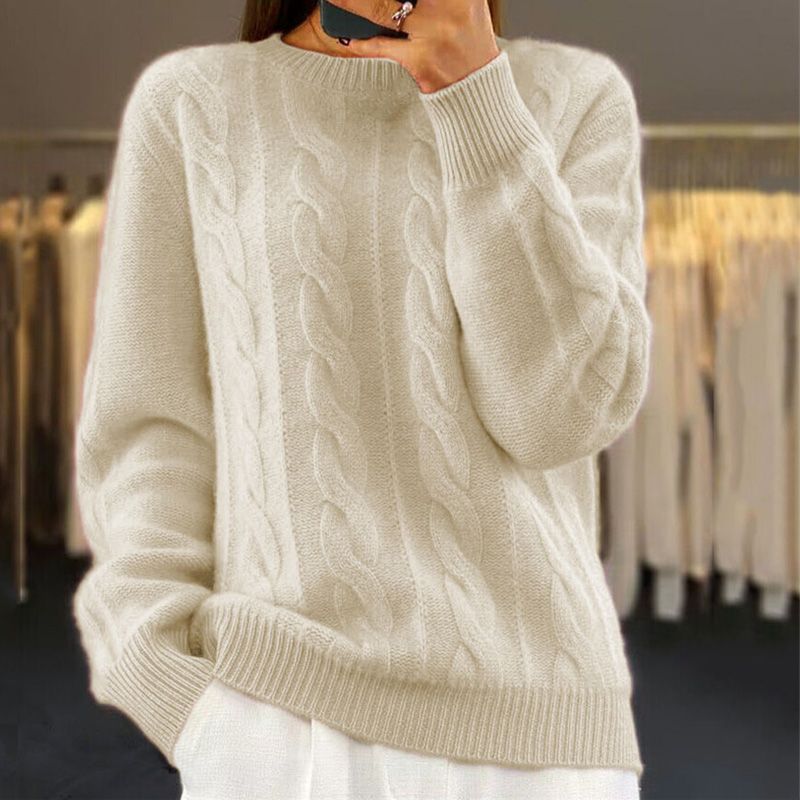Kabelstrikket sweater - Blød & chic varme - Vinter