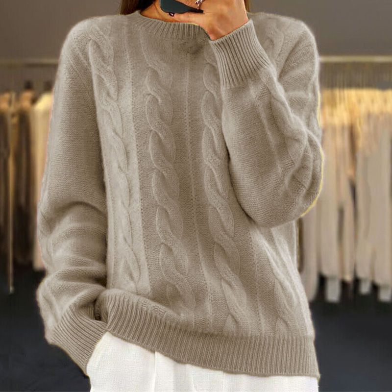 Kabelstrikket sweater - Blød & chic varme - Vinter