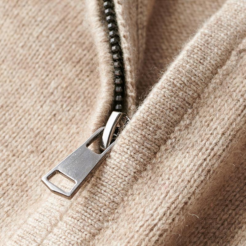 Klassisk herrestriktrøje med kort lynlås – Alsidig smart-casual pullover