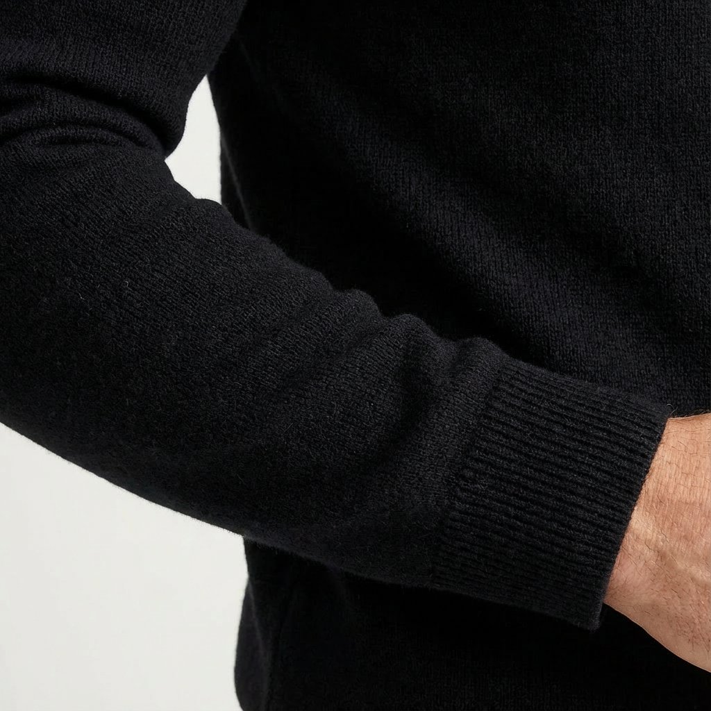 Klassisk herrestriktrøje med kort lynlås – Alsidig smart-casual pullover
