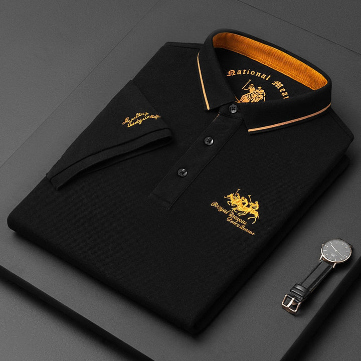 Klassisk kortærmet poloshirt med kontrastkrave
