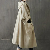 Klassisk oversized trenchcoat med bælte til kvinder