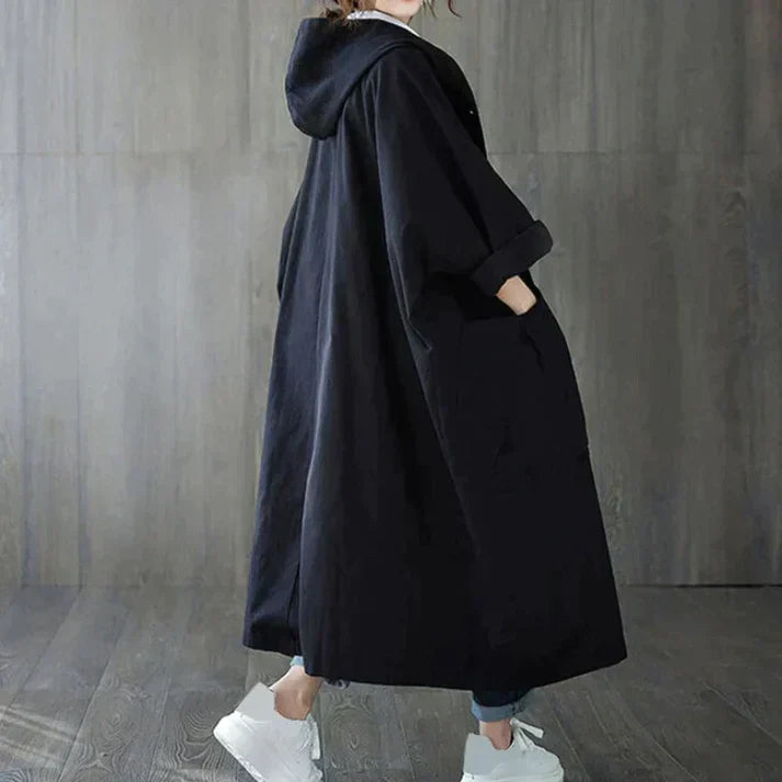 Klassisk oversized trenchcoat med bælte til kvinder