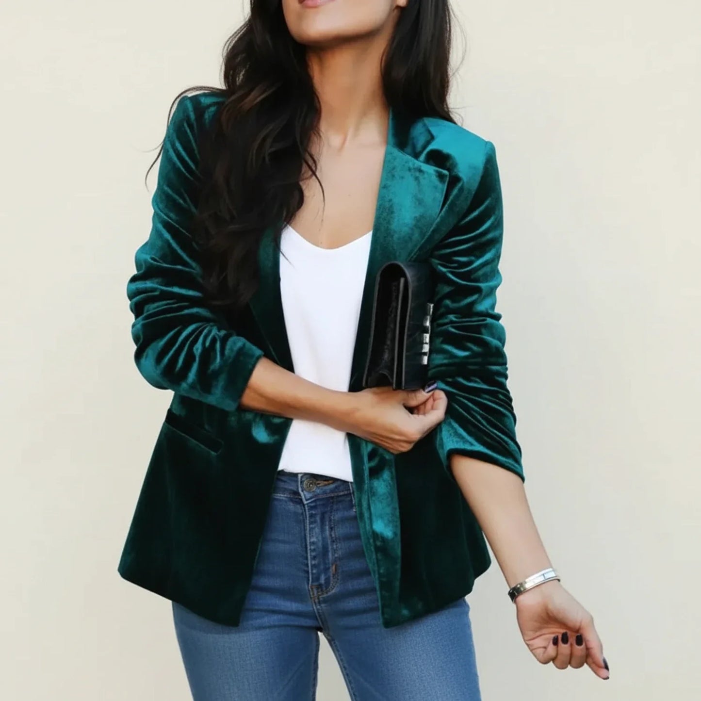 Klassisk velourblazer til damer