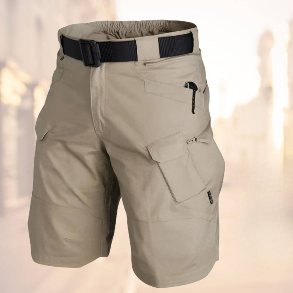 Knælange cargoshorts med bælte til mænd