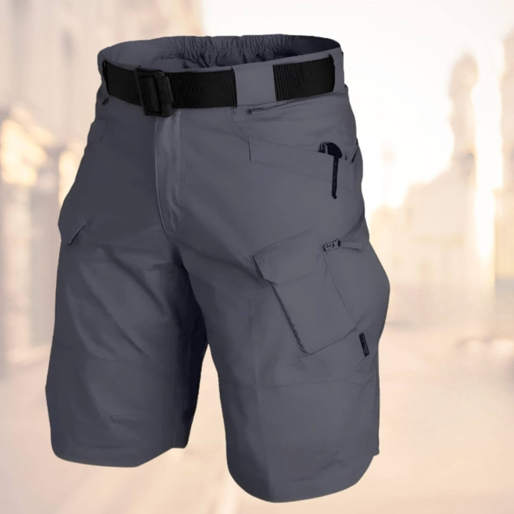 Knælange cargoshorts med bælte til mænd