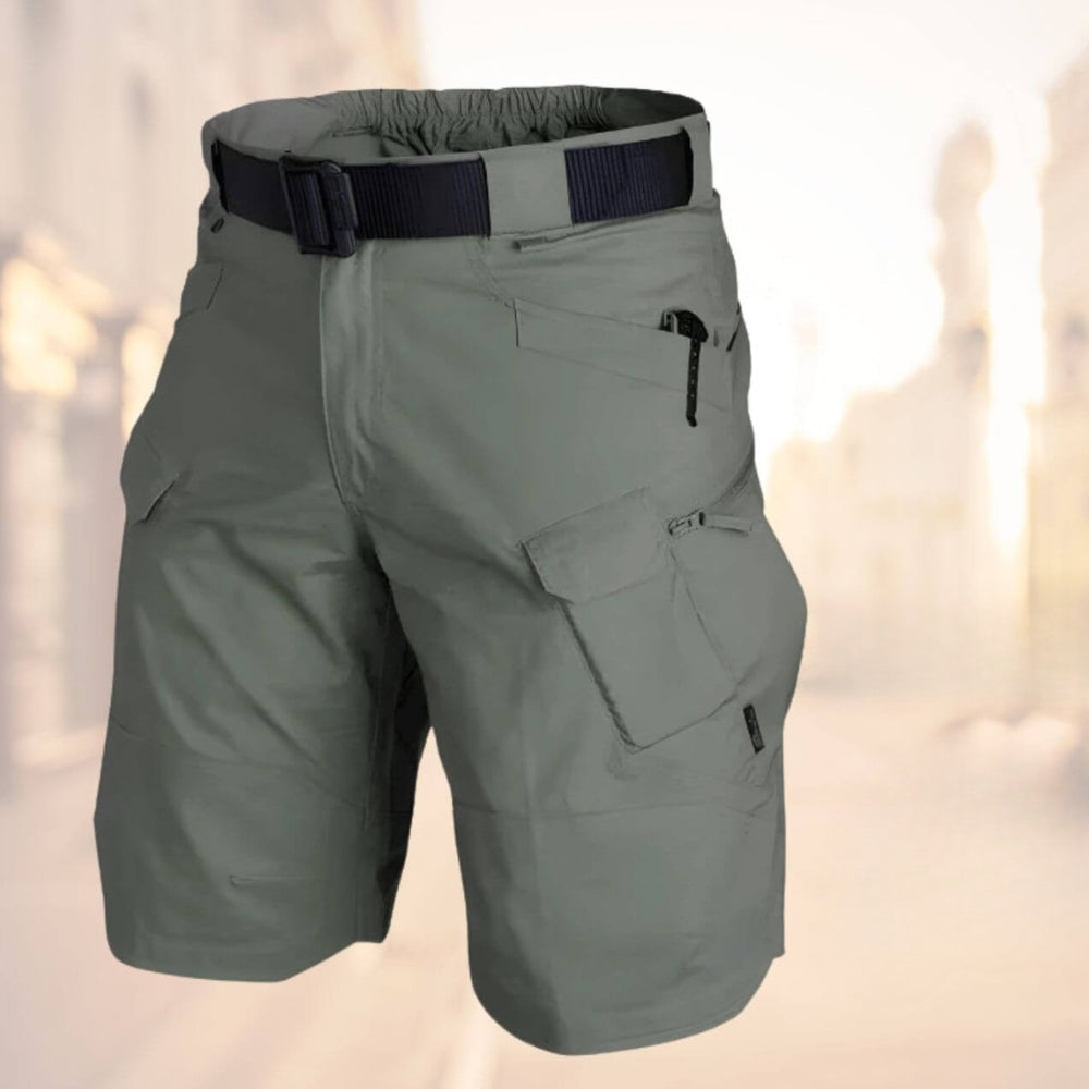 Knælange cargoshorts med bælte til mænd
