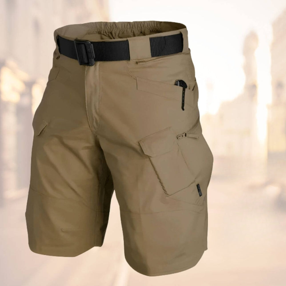 Knælange cargoshorts med bælte til mænd