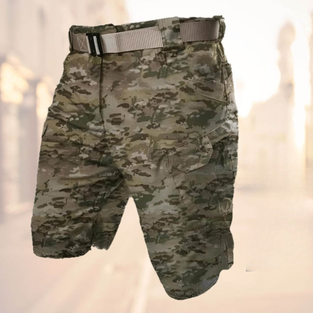 Knælange cargoshorts med bælte til mænd