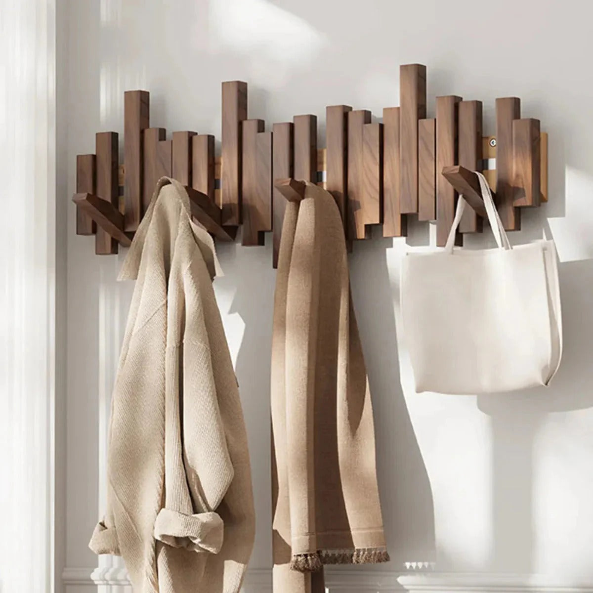 Knagerække i pianostil - Valnød/Bøg - Elegant design