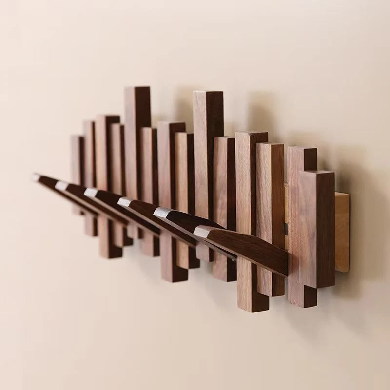 Knagerække i pianostil - Valnød/Bøg - Elegant design