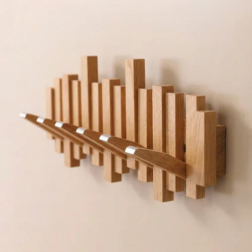 Knagerække i pianostil - Valnød/Bøg - Elegant design