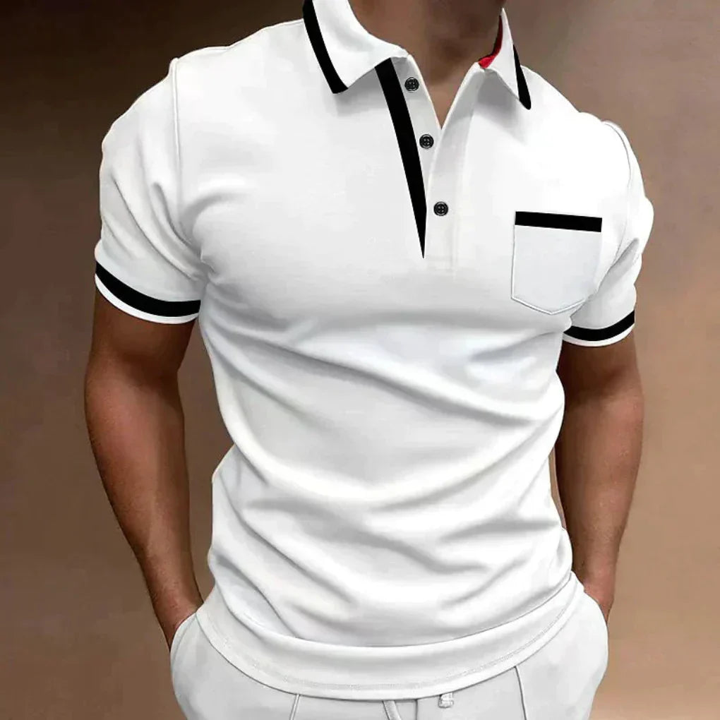 Komfortabel klassisk poloshirt med lomme