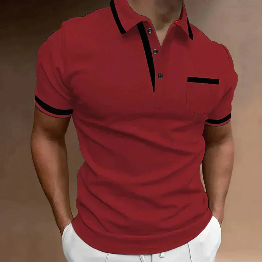 Komfortabel klassisk poloshirt med lomme