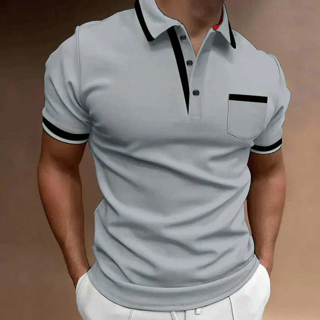 Komfortabel klassisk poloshirt med lomme