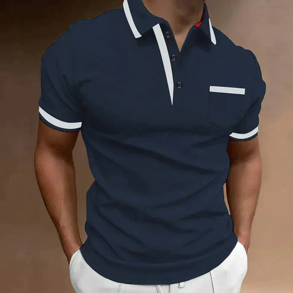 Komfortabel klassisk poloshirt med lomme