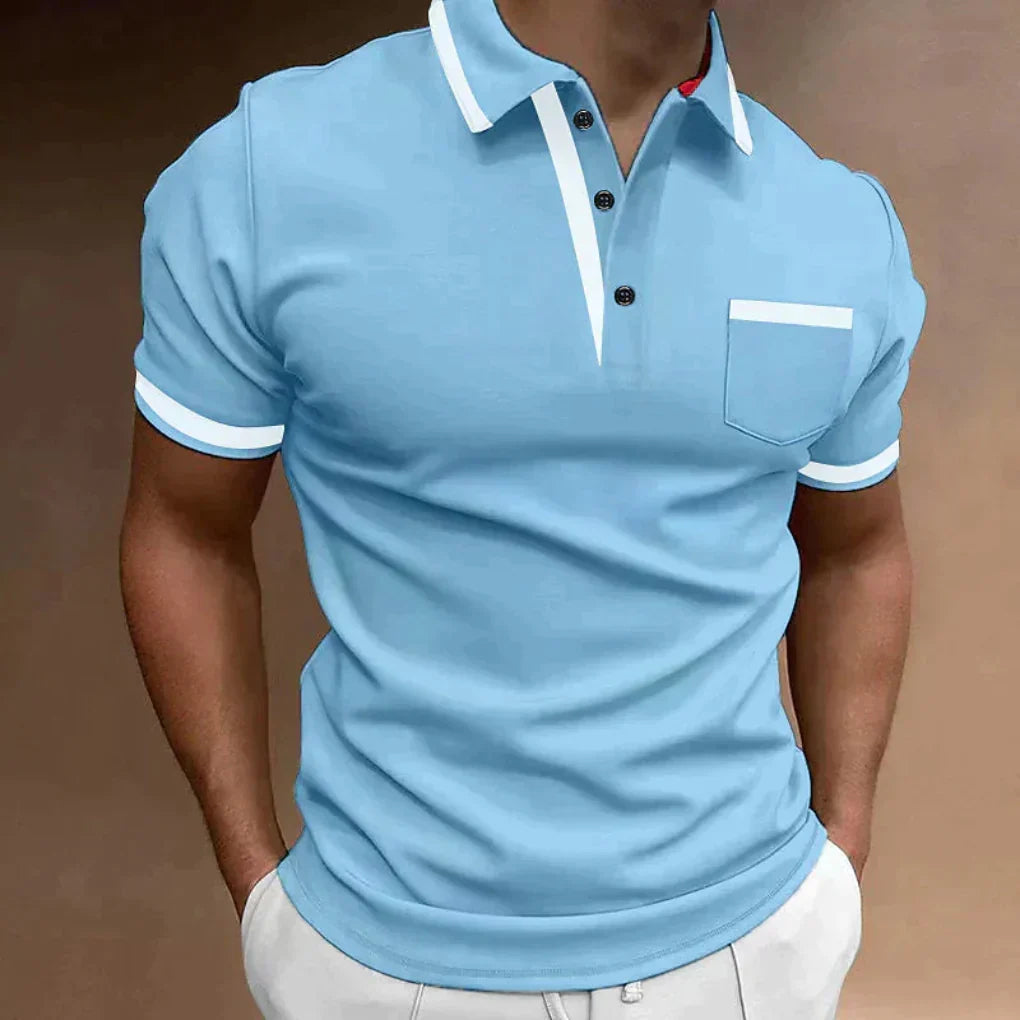 Komfortabel klassisk poloshirt med lomme