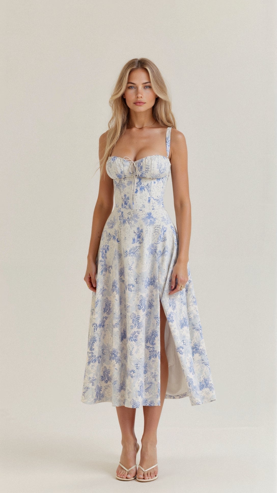 Korsage midikjole - Elegant, figurfremhævende stil
