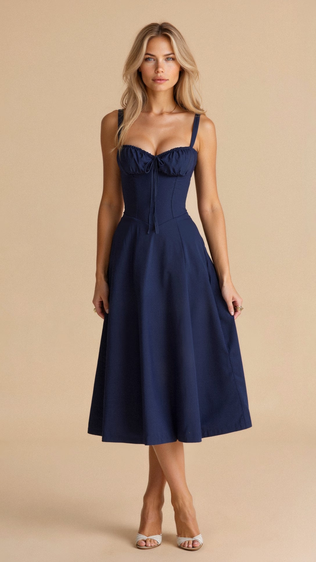 Korsage midikjole - Elegant, figurfremhævende stil