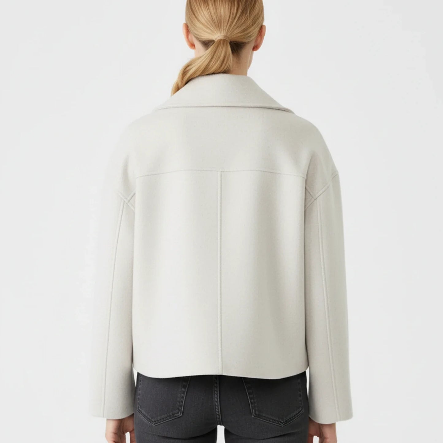 Kort peacoat i trench-stil til damer