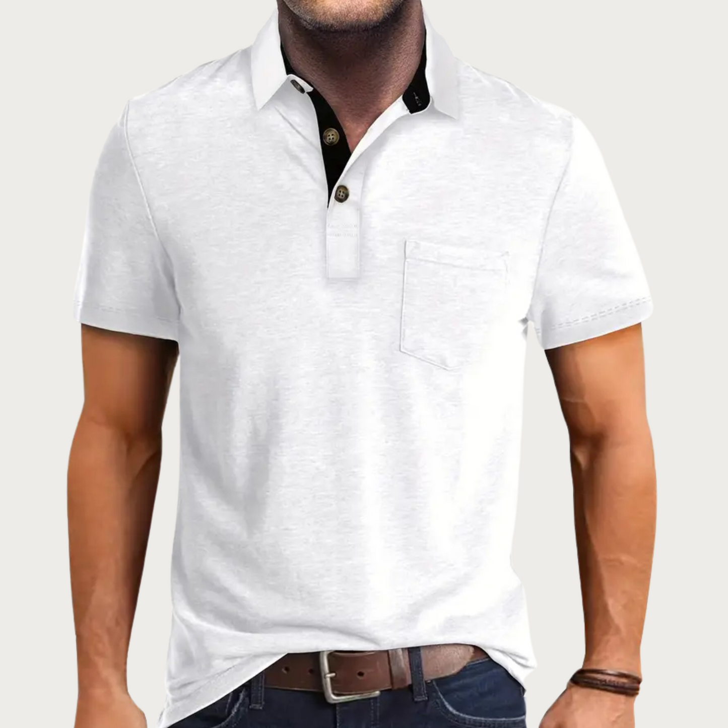 Kortærmet herrepoloshirt med brystlomme