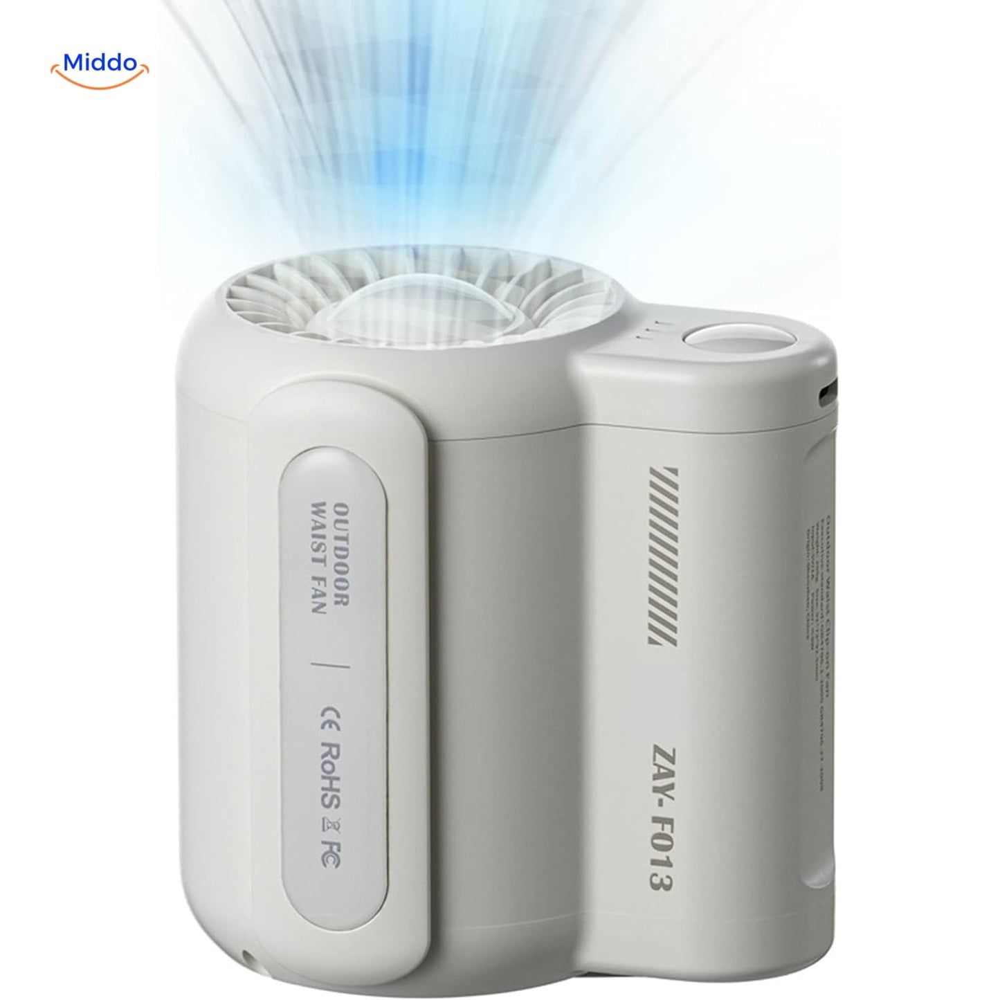 Kraftfuld miniventilator med dobbeltklips til vandreture, camping og mere