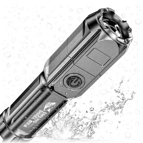 Kraftig genopladelig LED-lommelygte – 10.000 lumen til camping og nødsituationer