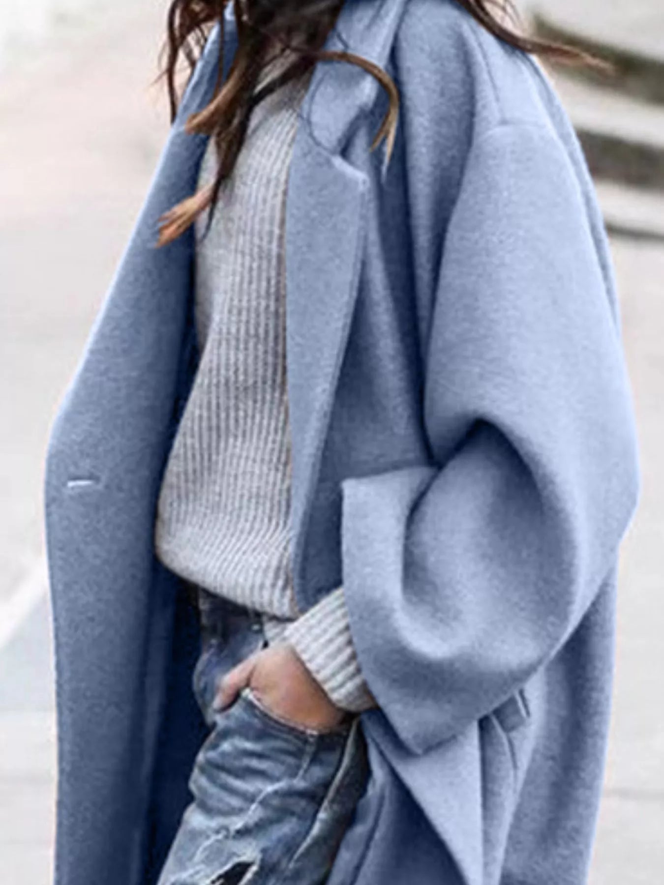 Lang oversized frakke til damer